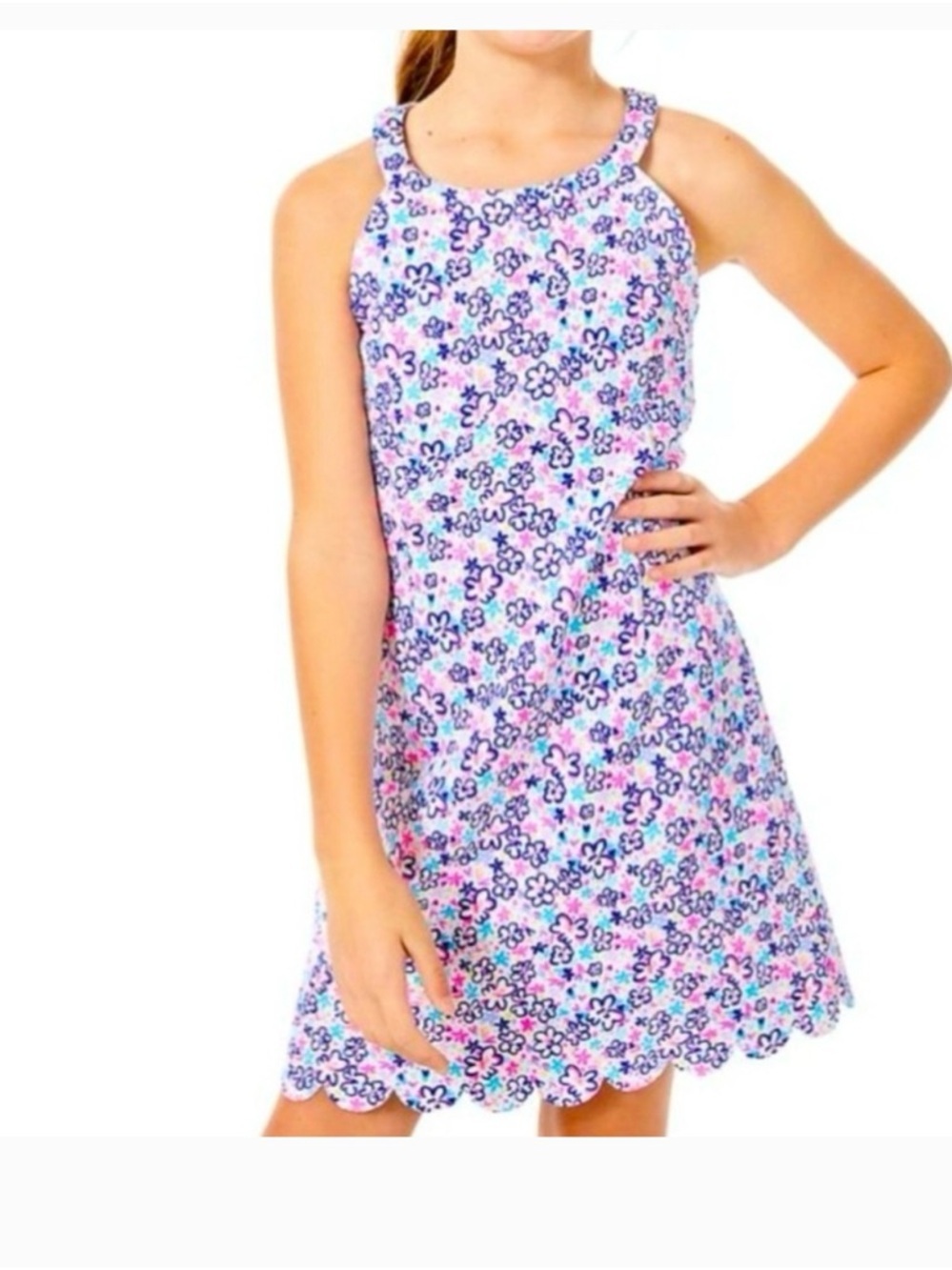 Lilly Pulitzer girls Sophelia Shift (Big Kids) 14 NWT Multi Fun Sun Repeat Ditsy